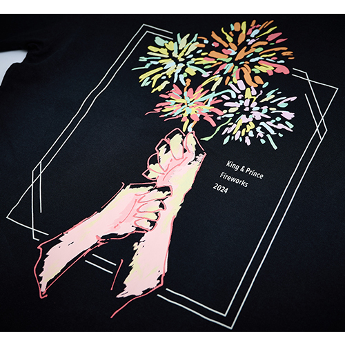 King & Princeとうちあげ花火 イラストTシャツ 黒 L キンプリ